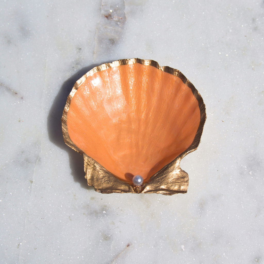 Coral Peach Scallop Dish