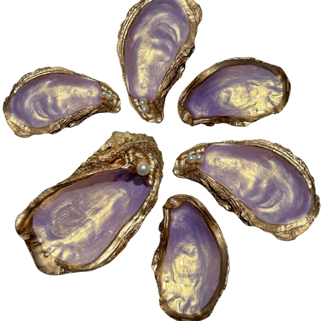 Pearlescent Purple Gold Oyster Dish