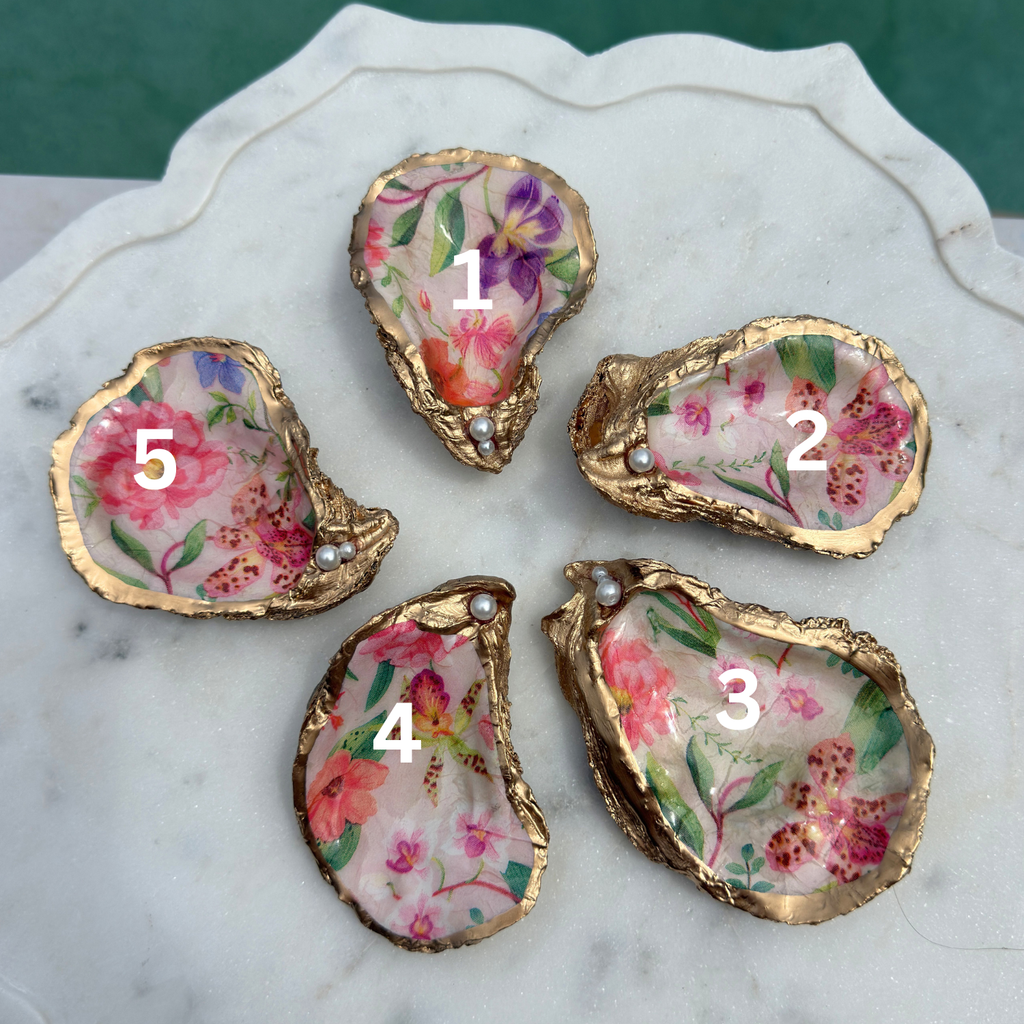 Floral Oyster Shell Dish