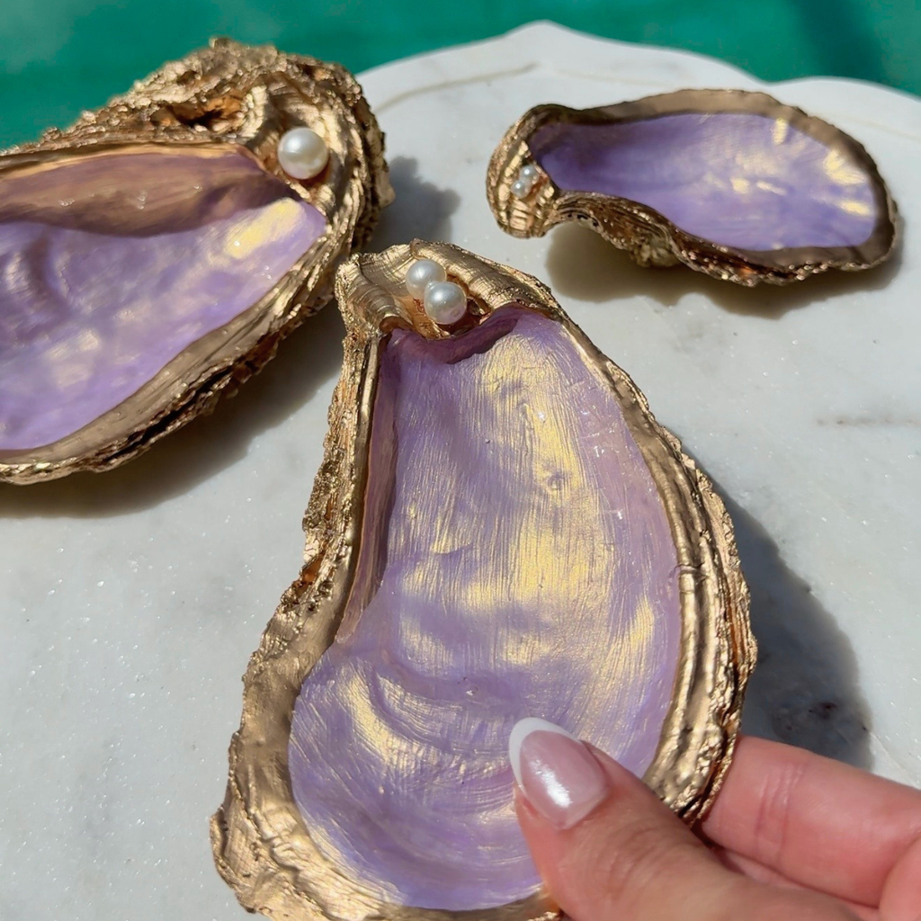 Pearlescent Purple Gold Oyster Dish