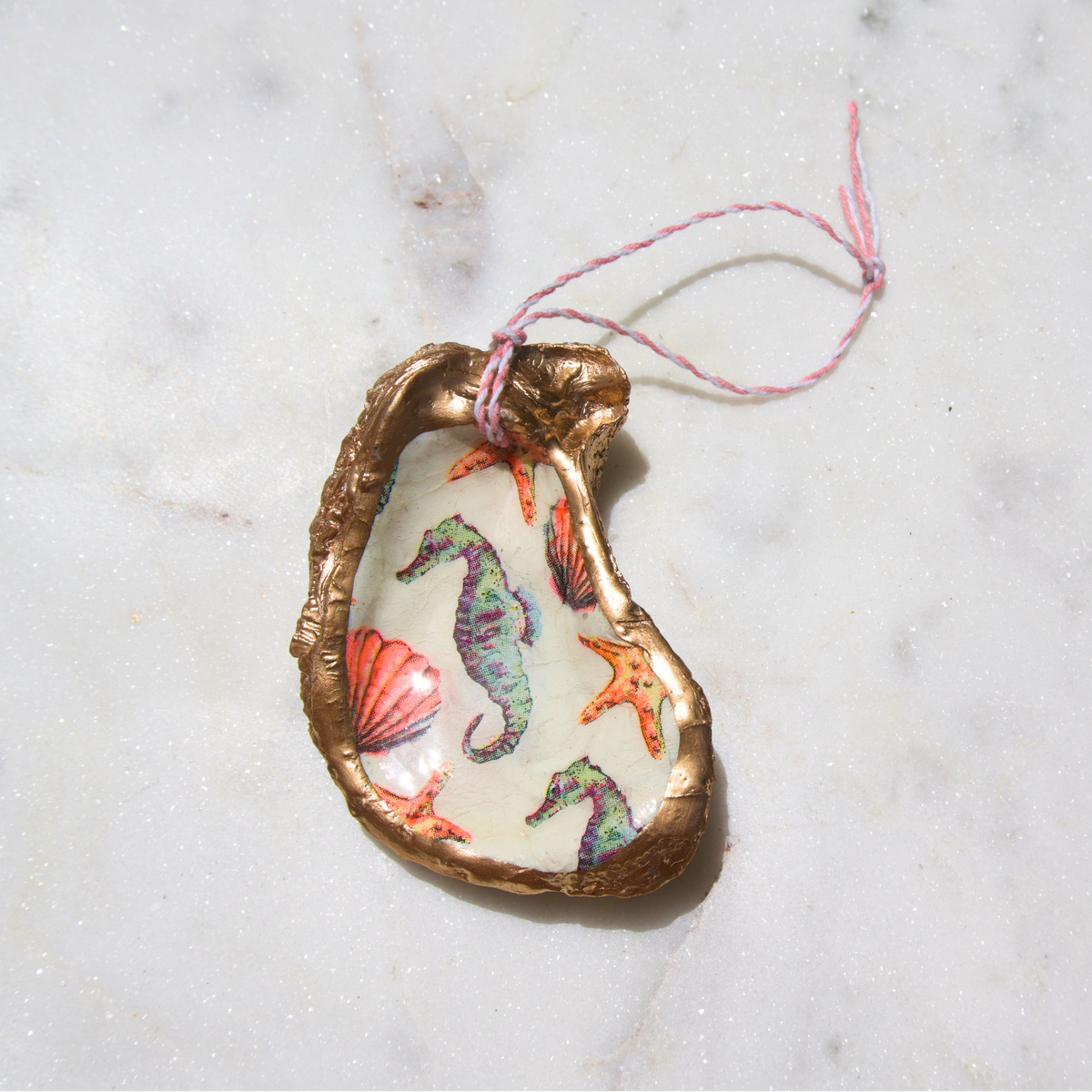 Coastal Seahorse Oyster Ornament