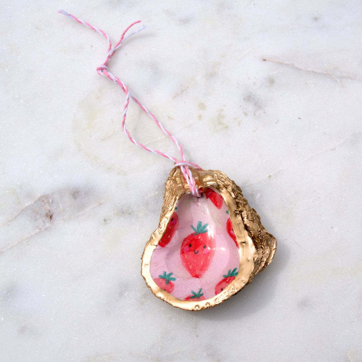 Strawberry Oyster Ornament