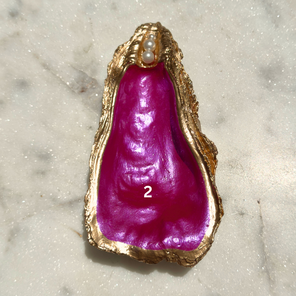 Metallic Hot Pink Shell Dish