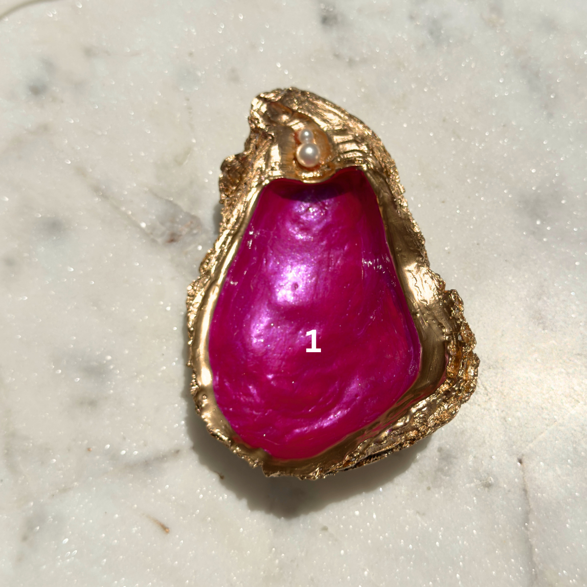 Metallic Hot Pink Shell Dish