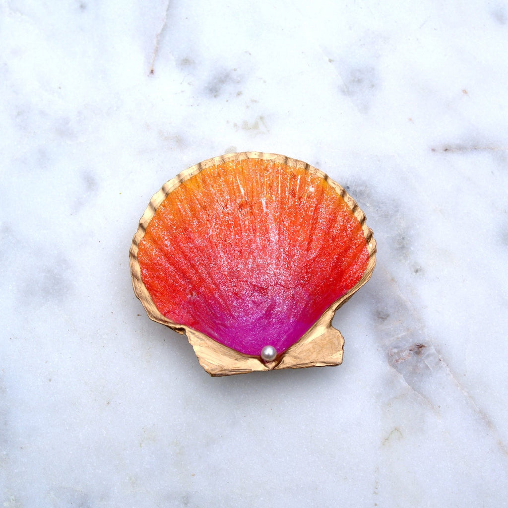 Summer Sunset Scallop Shell Dish