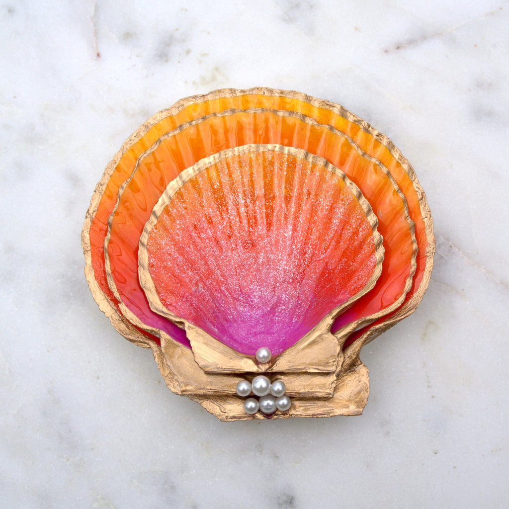 Summer Sunset Scallop Shell Dish