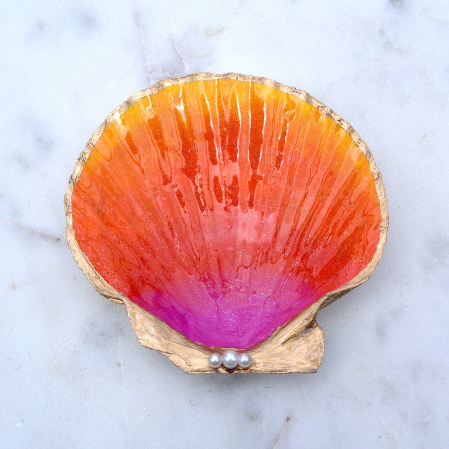Summer Sunset Scallop Shell Dish